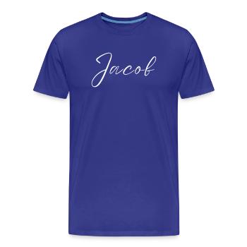 Jacob Name with J Boy's name Boy Birth Baby Boy - Men's Premium Organic T-Shirt - royal blue - Front - Damien (186cm)