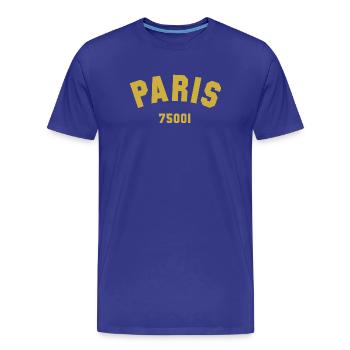 1er arrondissement de PARIS - T-shirt bio Premium Homme - bleu roi - Devant - Damien (186cm)