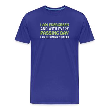 Evergreen every day younger - Männer Premium Bio T-Shirt - Königsblau - Vorne - Damien (186cm)