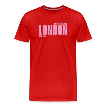 London Pink Bold Typografie - Männer Premium Bio T-Shirt - Rot - Vorne - Damien (186cm)