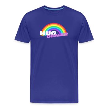 Autocollants Hug Dealer : design arc-en-ciel coloré - T-shirt bio Premium Homme - bleu roi - Devant - Damien (186cm)