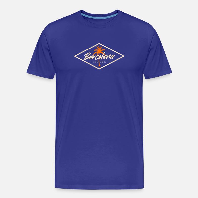 Barcelona Spanien Palmen Design - Männer Premium Bio T-Shirt - Königsblau