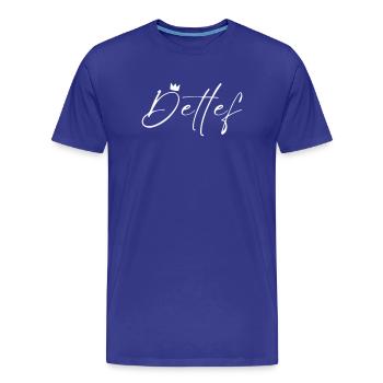 Detlef Name König T-Shirt Geschenk Männer - Männer Premium Bio T-Shirt - Königsblau - Vorne - Damien (186cm)