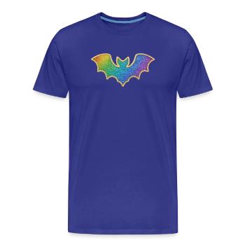 Regenbogen Fledermaus Glitter - Männer Premium Bio T-Shirt - Königsblau - Vorne - Damien (186cm)
