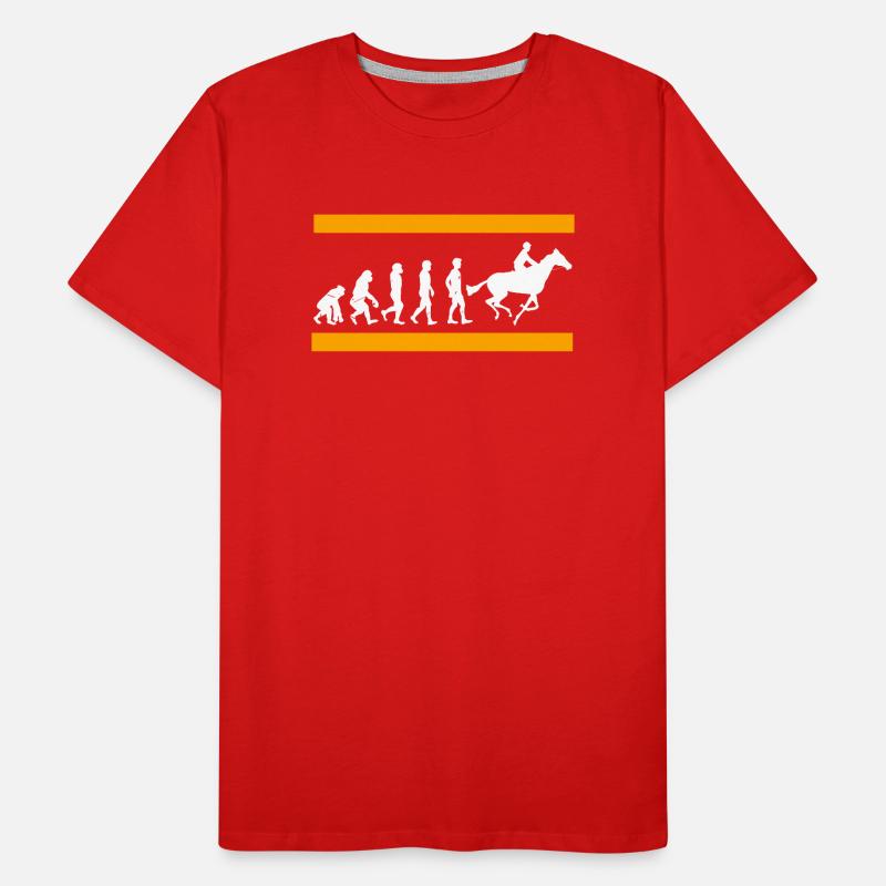 Human Evolution Ends in Horse Racing Glory Männer Premium Bio T-Shirt