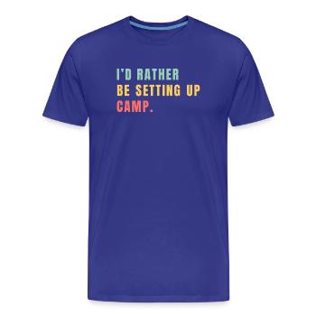 Lieber Zeltaufbau als Alltag - Männer Premium Bio T-Shirt - Königsblau - Vorne - Damien (186cm)