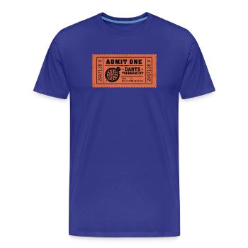 Billet pour le tournoi de fléchettes 2024 - T-shirt bio Premium Homme - bleu roi - Devant - Damien (186cm)