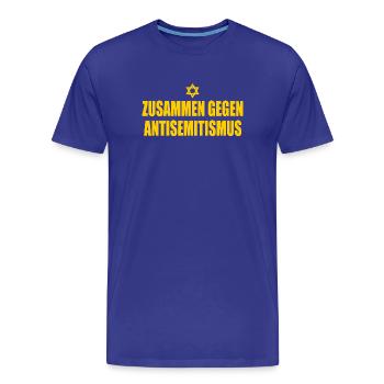 Zusammen Gegen antisemitismus  - Männer Premium Bio T-Shirt - Königsblau - Vorne - Damien (186cm)