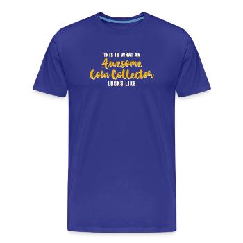 Collectionneur de pièces de monnaie - T-shirt bio Premium Homme - bleu roi - Devant - Damien (186cm)