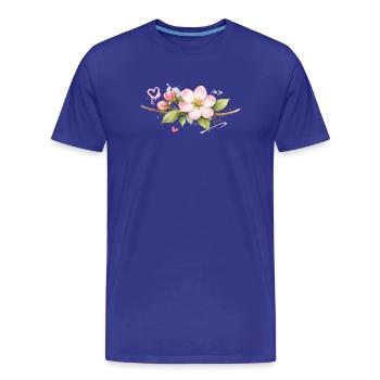 Branche de fleurs de pommier avec des accents de graffiti - T-shirt bio Premium Homme - bleu roi - Devant - Damien (186cm)