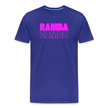 Typographie néon de Ramba Zamba - T-shirt bio Premium Homme - bleu roi - Devant - Damien (186cm)