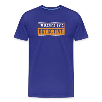 Détective - T-shirt bio Premium Homme - bleu roi - Devant - Damien (186cm)