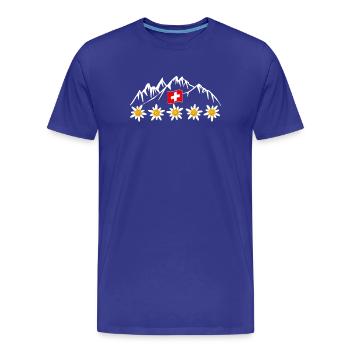 Schweiz, Berge, Gletscher, Urlaub - Männer Premium Bio T-Shirt - Königsblau - Vorne - Damien (186cm)