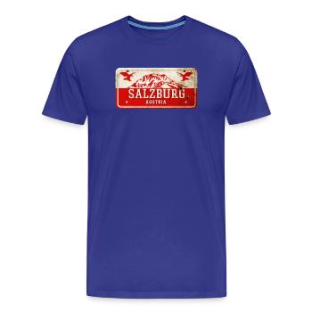 Enseigne vintage Salzbourg Autriche - T-shirt bio Premium Homme - bleu roi - Devant - Damien (186cm)