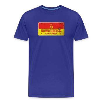Nowosibirsk Sowjetunion Vintage Schild - Männer Premium Bio T-Shirt - Königsblau - Vorne - Damien (186cm)