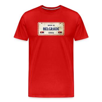 Belgrad Serbien Vintage Schild - Männer Premium Bio T-Shirt - Rot - Vorne - Damien (186cm)