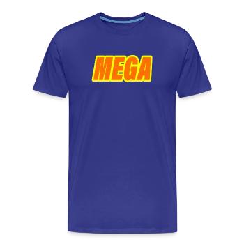 MEGA - Männer Premium Bio T-Shirt - Königsblau - Vorne - Damien (186cm)