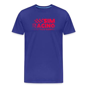 Sim Racing Neon Checkered Logo - Men's Premium Organic T-Shirt - royal blue - Front - Damien (186cm)