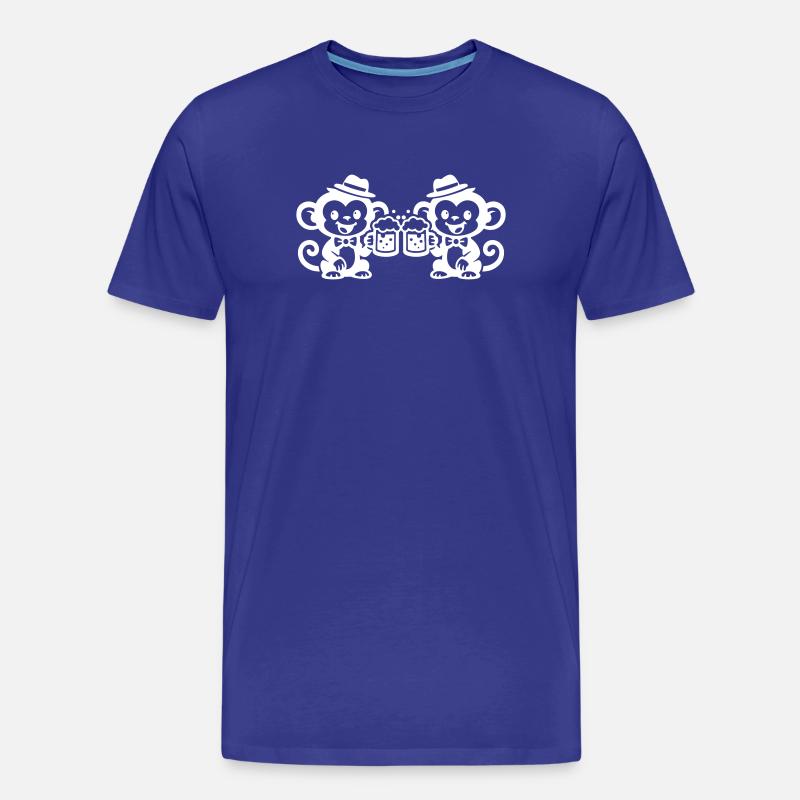 Affe Bier Team - Männer Premium Bio T-Shirt - Königsblau