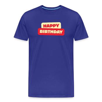 Happy Birthday - Men's Premium Organic T-Shirt - royal blue - Front - Damien (186cm)
