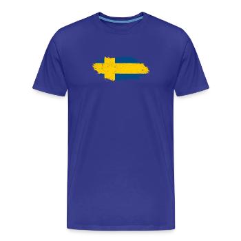 Coup de pinceau Drapeau suédois - T-shirt bio Premium Homme - bleu roi - Devant - Damien (186cm)