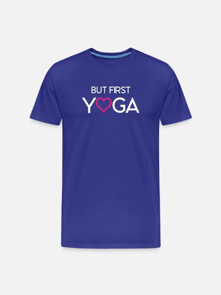 But First Yoga - Men's Premium Organic T-Shirt - royal blue