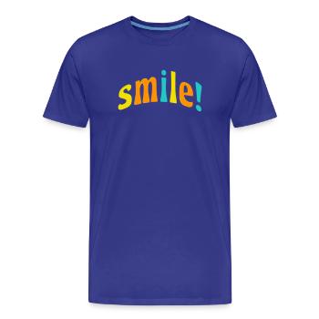 Sourire! - T-shirt bio Premium Homme - bleu roi - Devant - Damien (186cm)