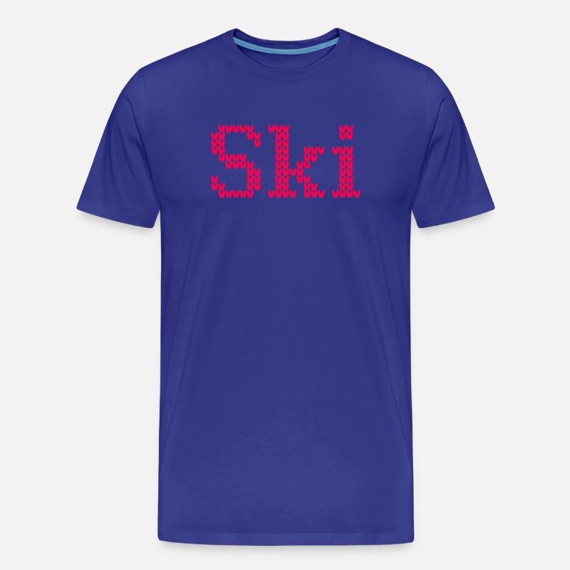 Sci Maglieria Inverno Vacanza Sci Modello Alpi Neve - Maglietta ecologica premium da uomo - blue royal