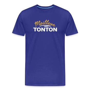 T-shirt avec motif Meilleur Tonton humoristique - T-shirt bio Premium Homme - bleu roi - Devant - Damien (186cm)