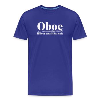 Oboe for Indoor Musicians - Oboist Oboist - Men's Premium Organic T-Shirt - royal blue - Front - Damien (186cm)
