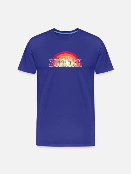 Zürich - Vintage Logo Sunset ZURICH - Men's Premium Organic T-Shirt - royal blue