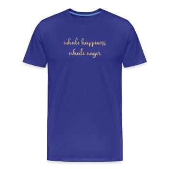 inspirer expirer Or bonheur Méditation om Namaste - T-shirt bio Premium Homme - bleu roi - Devant - Damien (186cm)