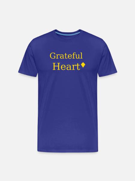 Grateful Heart Motif Yellow - Men's Premium Organic T-Shirt - royal blue