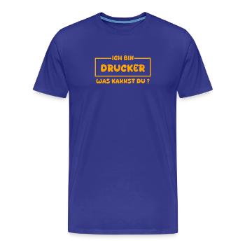 Occupation: Printer - Men's Premium Organic T-Shirt - royal blue - Front - Damien (186cm)