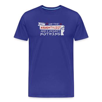 On the naughty list and regret nothing XMas Spruch - Men's Premium Organic T-Shirt - royal blue - Front - Damien (186cm)