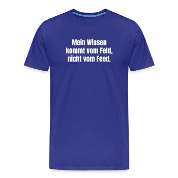 Connaissance de terrain au lieu de flux - T-shirt bio Premium Homme - bleu roi - Devant - Damien (186cm)