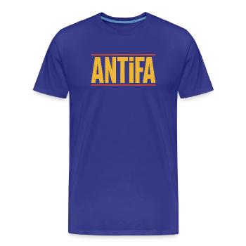 Antifa - Antifascist Merch - Men's Premium Organic T-Shirt - royal blue - Front - Damien (186cm)