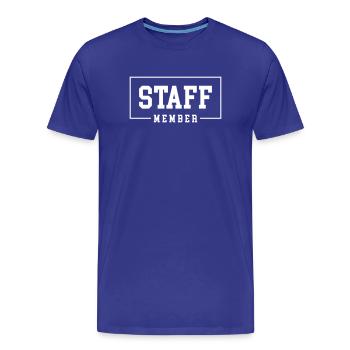Membre du personnel - T-shirt bio Premium Homme - bleu roi - Devant - Damien (186cm)