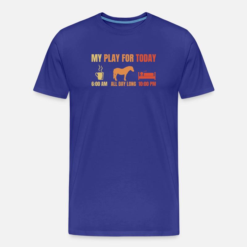 Kaffee Pferde Schlafen - Männer Premium Bio T-Shirt - Königsblau