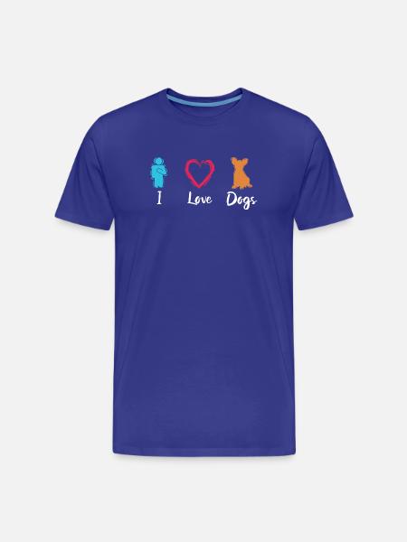 Ich liebe Hunde - Männer Premium Bio T-Shirt - Königsblau