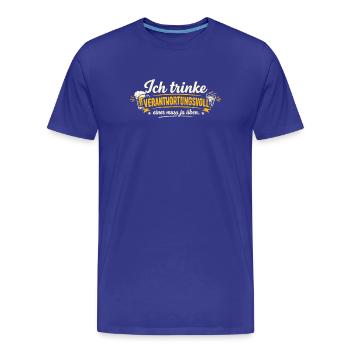 Je bois de façon responsable - T-shirt bio Premium Homme - bleu roi - Devant - Damien (186cm)