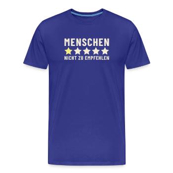 Menschen 1 Stern nicht zu empfehlen - Männer Premium Bio T-Shirt - Königsblau - Vorne - Damien (186cm)