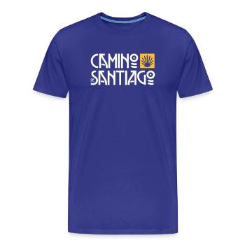 Camino de Santiago | Way of St. James | Art Deco Typo - Men's Premium Organic T-Shirt - royal blue - Front - Damien (186cm)