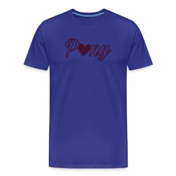 Poney - T-shirt bio Premium Homme - bleu roi - Devant - Damien (186cm)