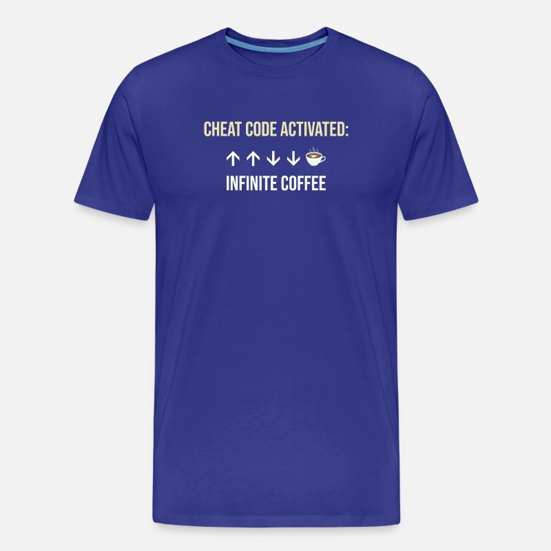 Infinite Coffee Active Cheat Code - Men's Premium Organic T-Shirt - royal blue