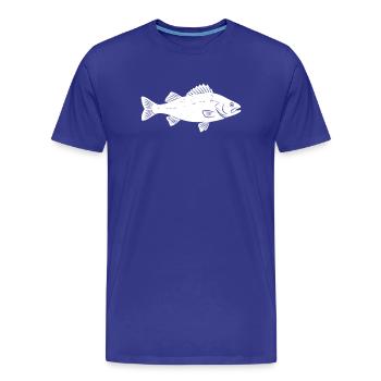 Vecteur pêcheur perche perch - T-shirt bio Premium Homme - bleu roi - Devant - Damien (186cm)