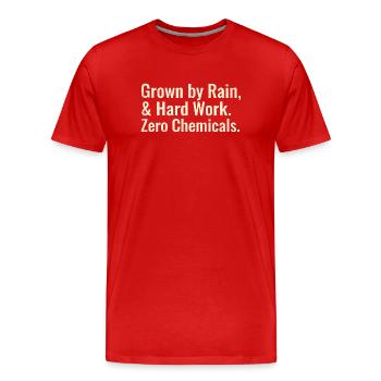 Sustainable Horticulture Sayings Regenerative Farmer - Men's Premium Organic T-Shirt - red - Front - Damien (186cm)