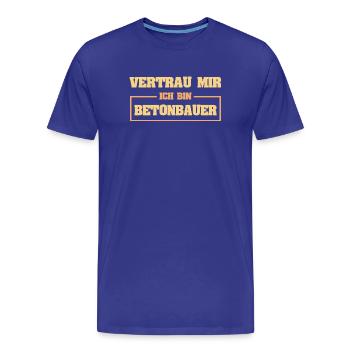 Profession Ouvrier du béton - T-shirt bio Premium Homme - bleu roi - Devant - Damien (186cm)
