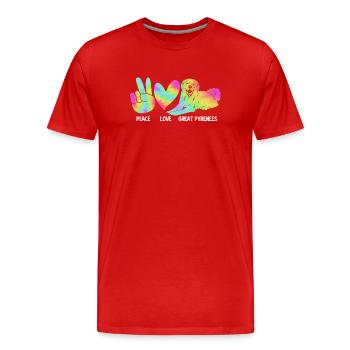 Chien des Pyrénées - T-shirt bio Premium Homme - rouge - Devant - Damien (186cm)