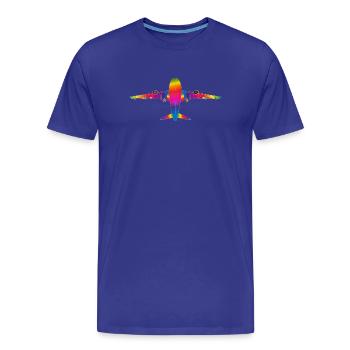 Flugzeug in Regenbogenfarben - Männer Premium Bio T-Shirt - Königsblau - Vorne - Damien (186cm)